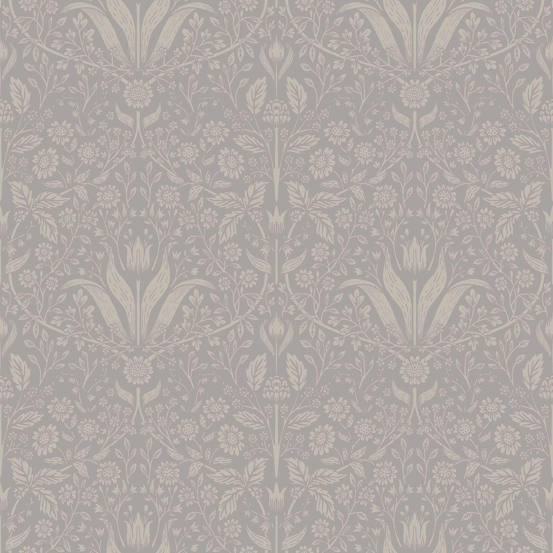 Mara Light Grey Tulip Ogee Wallpaper Wallpaper A-Street Prints Double Roll Grey 