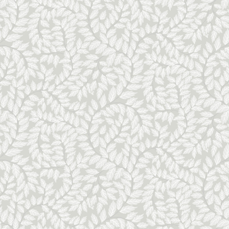 Lindlöv Grey Leafy Vines Wallpaper Wallpaper A-Street Prints Double Roll Grey 