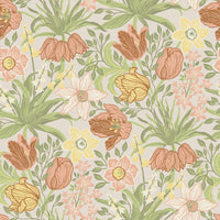 Cecilia Chartreuse Tulip and Daffodil Wallpaper Wallpaper A-Street Prints Double Roll Chartreuse 