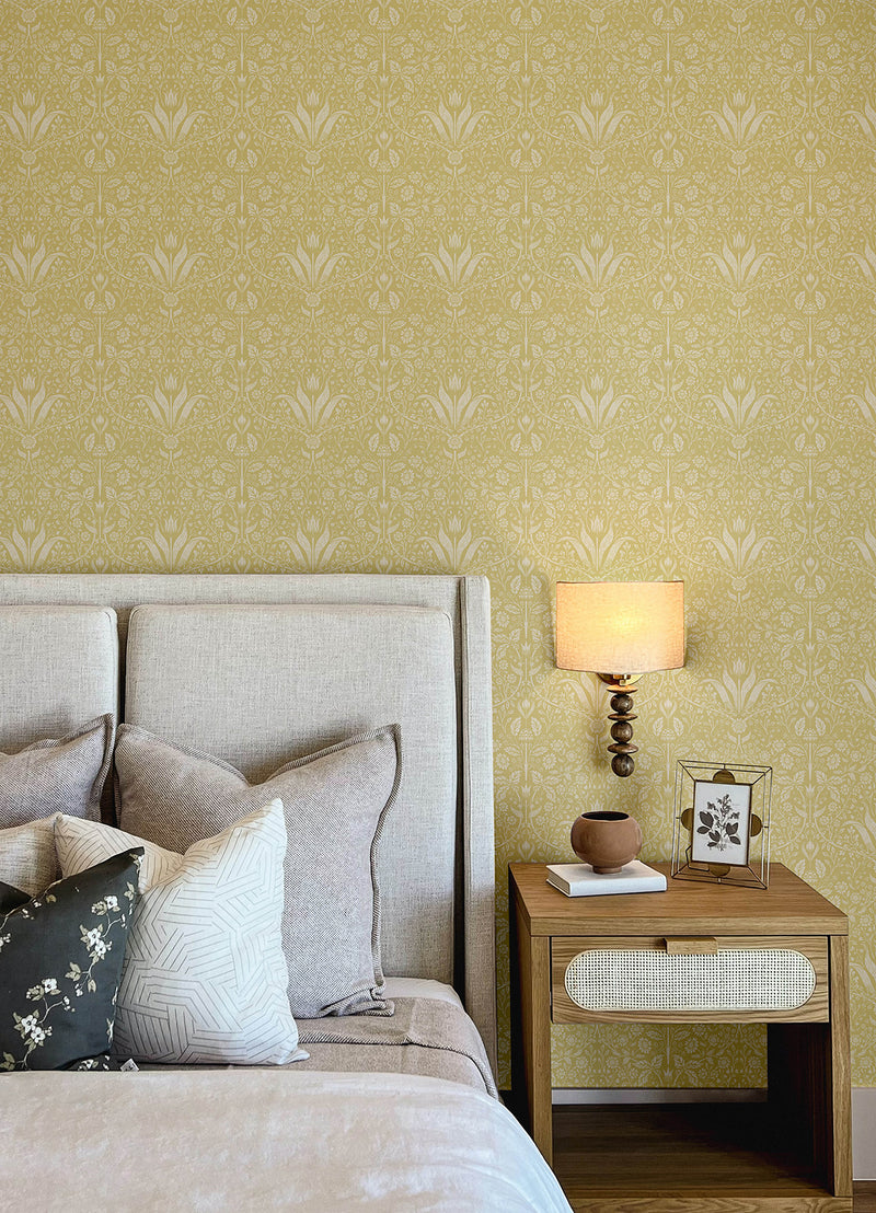 Mara Light Grey Tulip Ogee Wallpaper Wallpaper A-Street Prints   