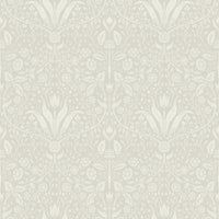 Mara Light Grey Tulip Ogee Wallpaper Wallpaper A-Street Prints Double Roll Beige 