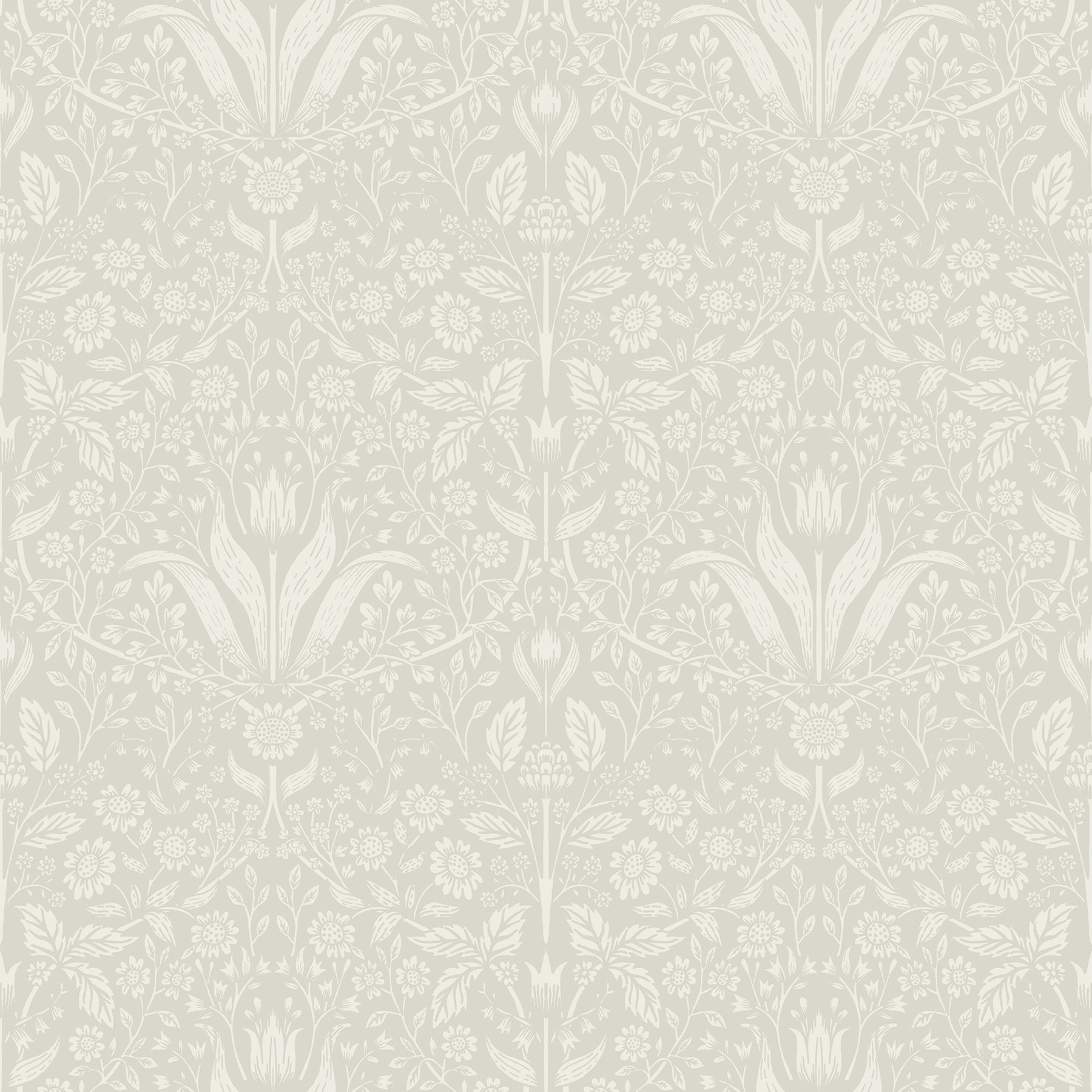 Mara Light Grey Tulip Ogee Wallpaper Wallpaper A-Street Prints Double Roll Beige 