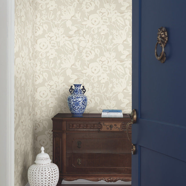 Brushstroke Floral Wallpaper Wallpaper York Wallcoverings   