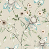 Dream Blossom Wallpaper Wallpaper York Wallcoverings Double Roll Taupe/Aqua 