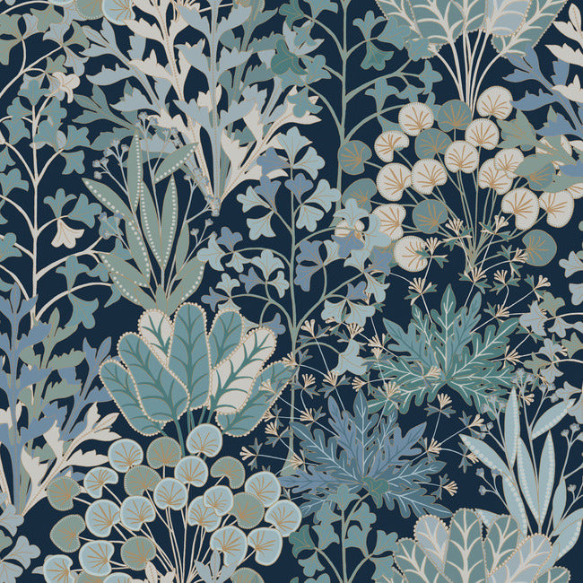 Forest Floor Wallpaper Wallpaper York Wallcoverings Double Roll Navy 