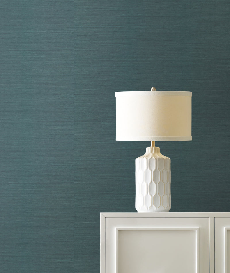 Maguey Dark Teal Sisal Wallpaper Wallpaper York   