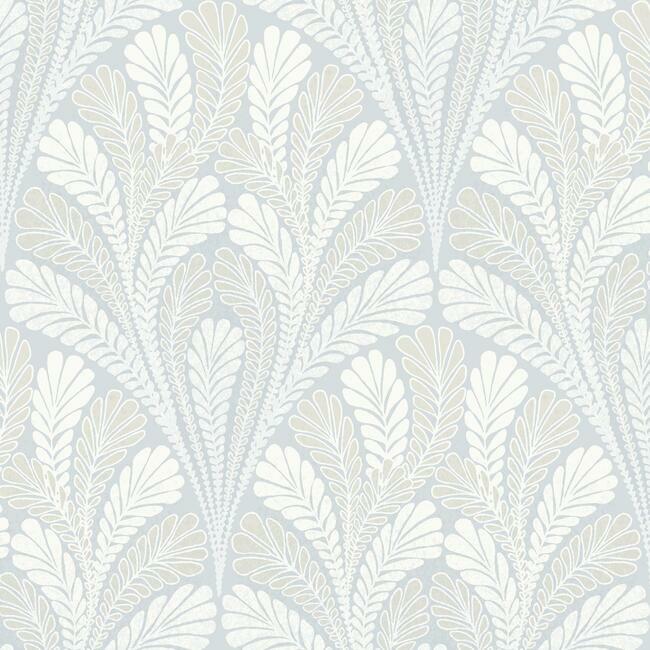 Shell Damask Wallpaper Wallpaper York Double Roll Blue 