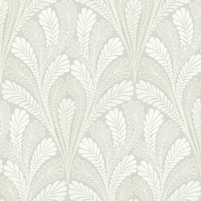 Shell Damask Wallpaper Wallpaper York Double Roll Grey 