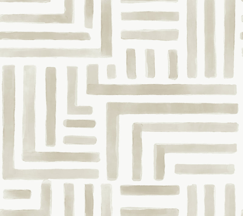 Painterly Labyrinth Wallpaper Wallpaper York Designer Series Double Roll Light Neutral 