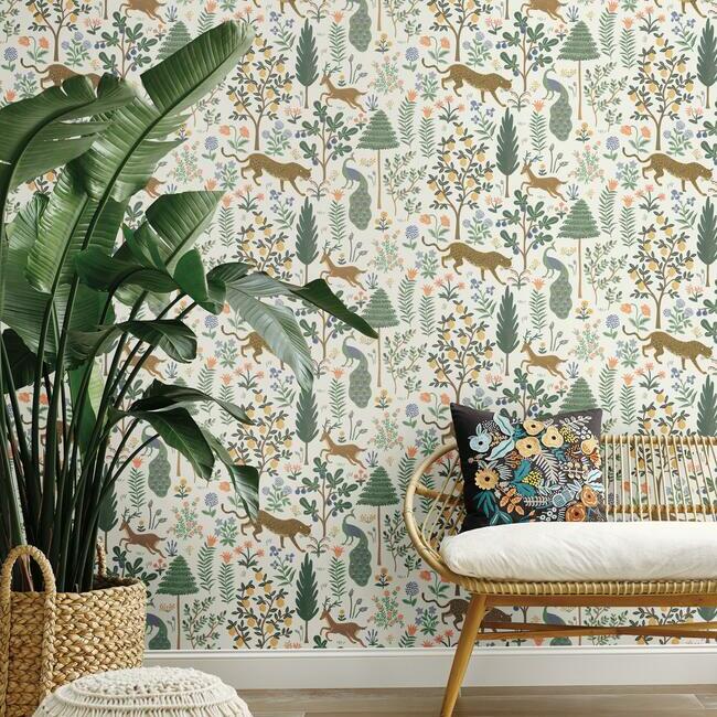 Menagerie Wallpaper in Gilver by Clarke  Clarke  Jane Clayton