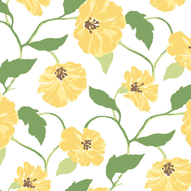 Jungle Garden Premium Peel + Stick Wallpaper Peel and Stick Wallpaper Madcap Cottage Roll Lemon Grove Yellow 