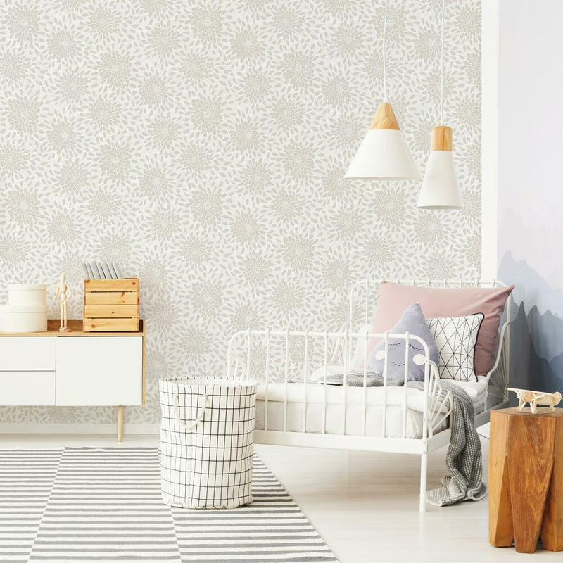 Toss the Bouquet Peel and Stick Wallpaper with Metallic Inks Peel and Stick Wallpaper RoomMates   