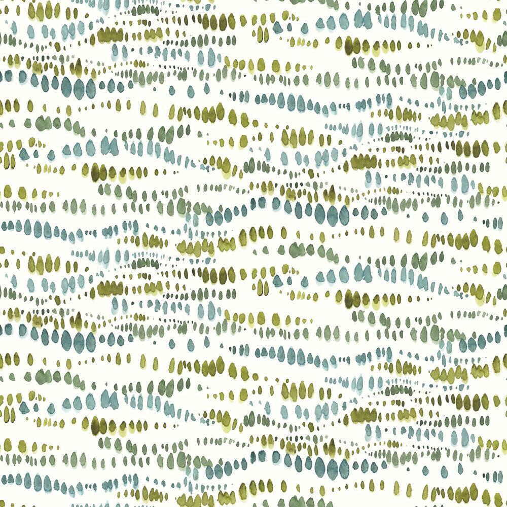 Dotted Line Peel and Stick Wallpaper Peel and Stick Wallpaper RoomMates Roll Green 