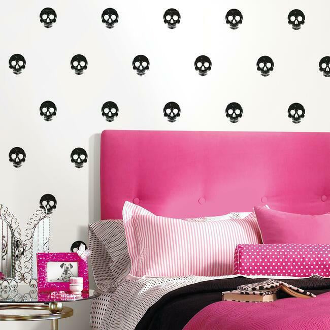 Disney Cruella Glamour Skulls Peel & Stick Wallpaper Peel and Stick Wallpaper RoomMates   