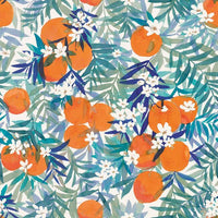 Orange Blossom Peel & Stick Wallpaper Peel and Stick Wallpaper RoomMates Roll Orange/Blue/Teal 