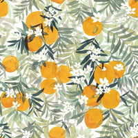 Orange Blossom Peel & Stick Wallpaper Peel and Stick Wallpaper RoomMates Roll Orange/Yellow/Green 