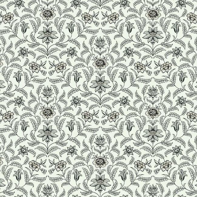 Vintage Blooms Wallpaper Wallpaper York Double Roll Grey 