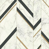 Marble Chevron Wallpaper Wallpaper York Double Roll Black/Gold 