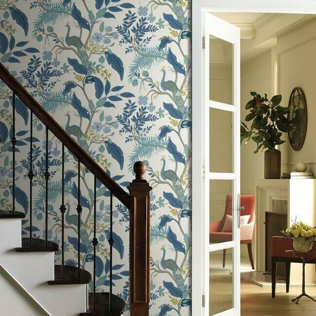 Home  Living Wall Décor Peel  Stick Wallpaper Tiger and Peacock in the  woods on the deep green background Removable Self Adhesive 3252 eolaneee